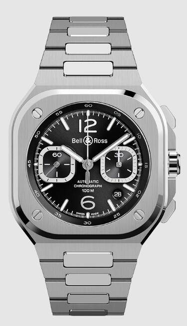 Review Bell and Ross BR 05 Replica Watch BR 05 CHRONO BLACK STEEL BR05C-BLC-ST/SST